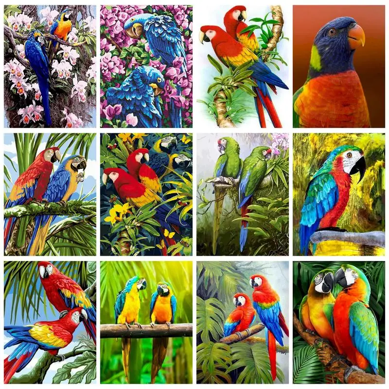 

RUOPOTY 40x50cm Paint By Numbers Handmade Gift Picture Drawing Parrot Paint For Painting Home Decoration Markers By Numbers