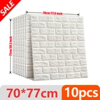 10 шт., водонепроницаемые самоклеящиеся 3D-обои с имитацией кирпичной кладки
