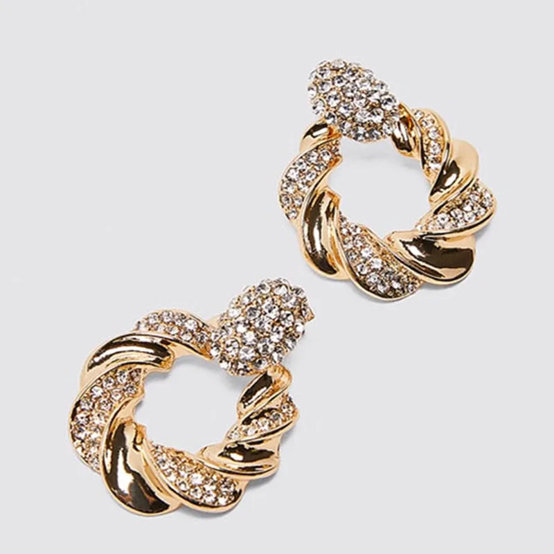 Женские серьги-подвески с кристаллами ZA модные длинные висячие серьги подвеской