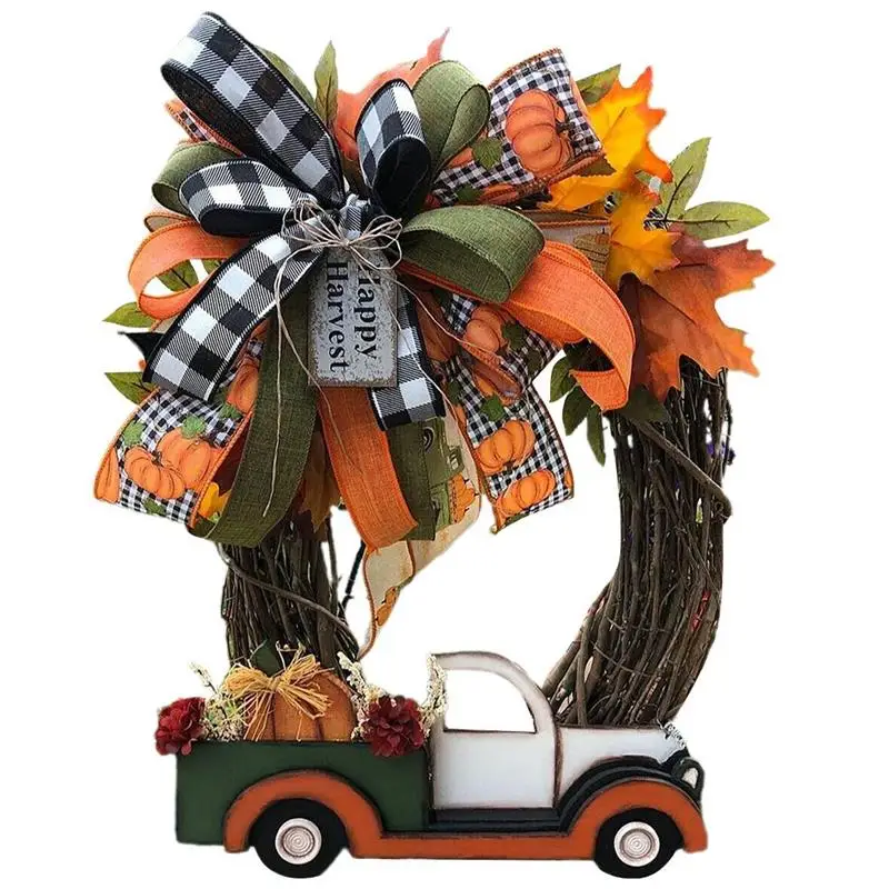 

Разные стили, венок с тыквой, грузовиком, входная дверь, Осенний венок, Хэллоуин, дверная подвесная гирлянда, украшения для стены, полка