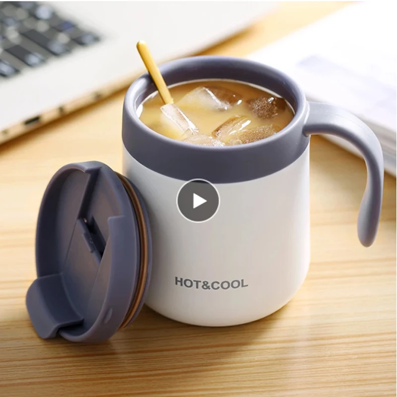 

Long-term Insulation Cup with Handle Stainless Steel Thermos Mugs Water Cup Home Office Large-capacity Cup with Lid