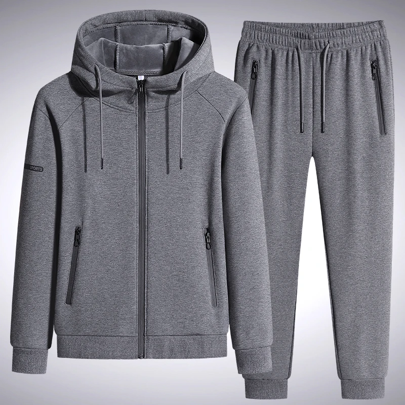 

Men's Sportswear Suit New Winter Tracksuit Hoodie Sets Male 2 Piece Thick Warm Sweatshirt + Pant Casual Clothing Plus Size 8XL