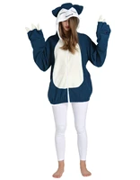 women cute cotton blend long sleeve anime cartoon hoodies kabi snorlax pullover tops jacket coats sweatshirt outwear
