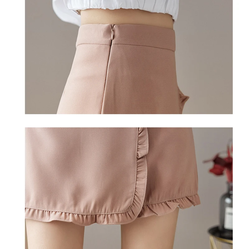 

Korean Style Skirts Womens 2021 Fashion Ruffles High Waist Mini A-Line Women Short Skirt Summer Kawaii Skirt Female Jupe femme