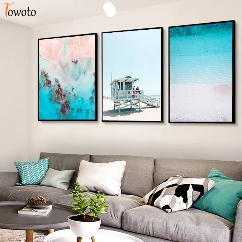 Плакаты и принты для скандинавского берега голубого цвета | Дом сад