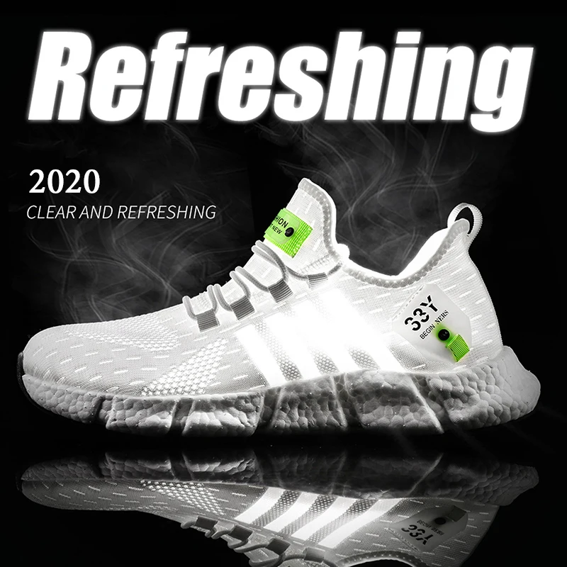 

Fashion Fly Woven Mesh Men Sneakers Elastic Band Running Shoes Wear-Resistant Super Light Gym Shoe Sports Casual Tennis Shoes