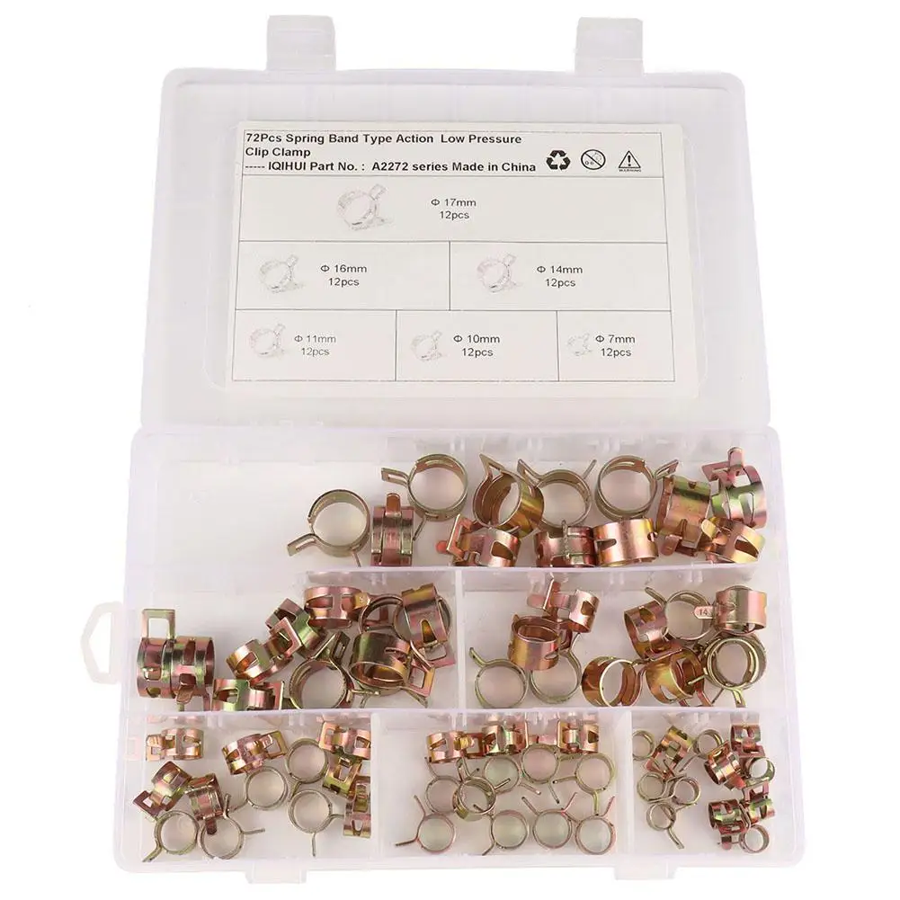72 шт./компл. автомобильный зажим для топливной трубки пружинный ремешок тип