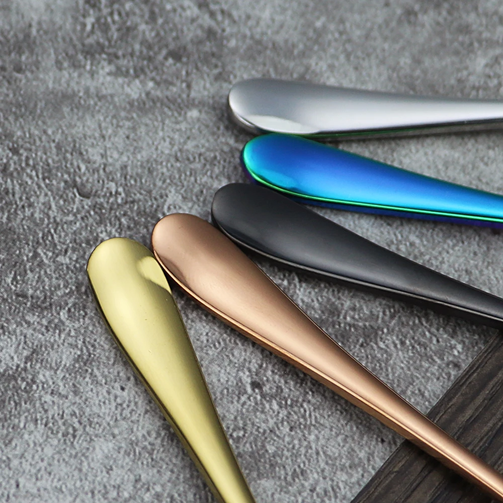 1 шт чашка кофейная красочная ложка кафе из нержавеющей стали Серебряная Золотая