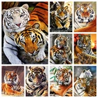 Алмазная 5D картина сделай сам с тигром, Набор для вышивки крестиком квадратнойкруглой формы, мозаика с животными Стразы, домашний декор