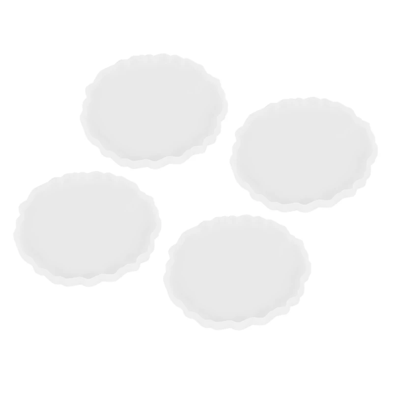 

4PCS Resin Coaster Molds, Coaster Epoxy Molds,Silicone Resin Molds for Making Slices,Coasters, Home Decoration