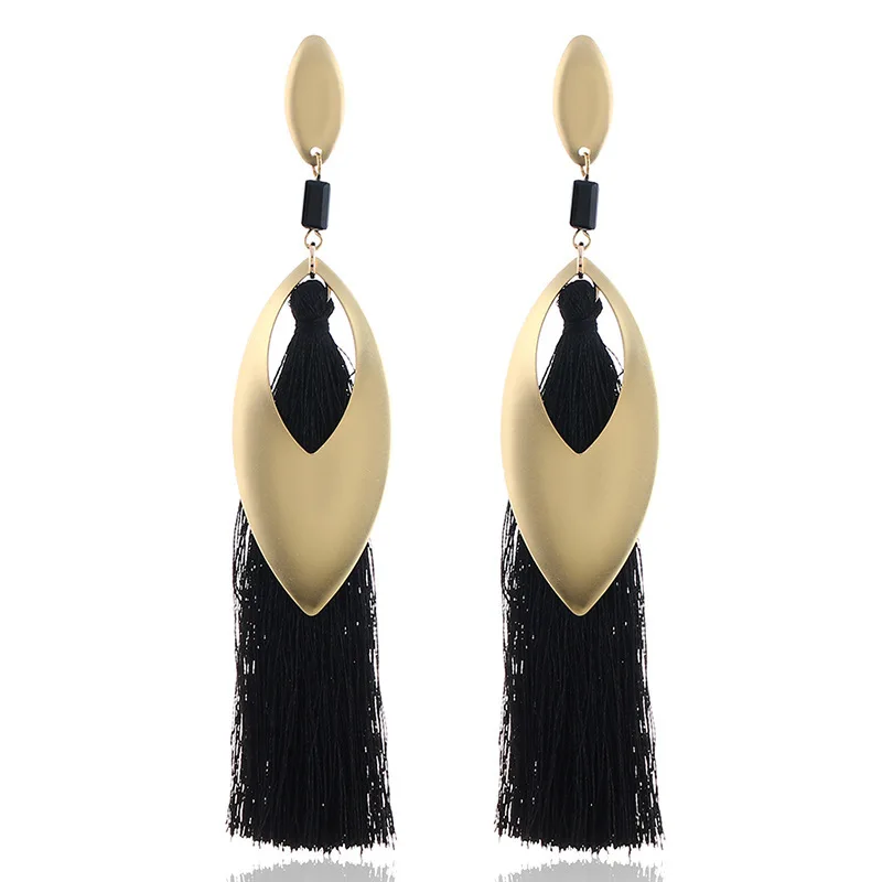 Длинные кисточки свадебные серьги для женщин tassle Роскошные модные Модные