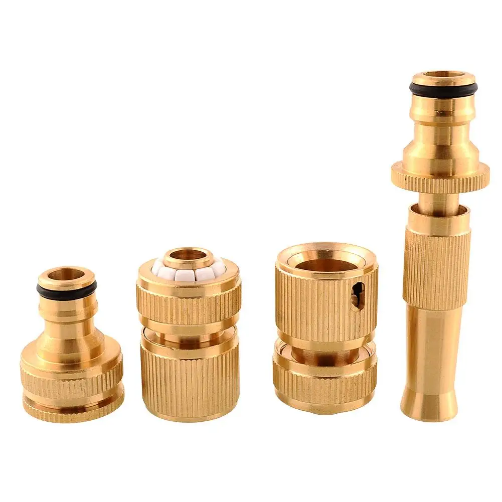 

4Pcs Brass Threaded Water Pipe Tube Tap Connectors Nozzle Snap Adaptor Fitting