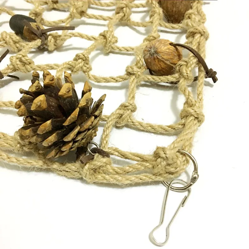 

Pet Bird Cage Hanging Toy Cockatoos Bird Toy Strange Funny Climbing Net With Nuts For Parrot Supplies