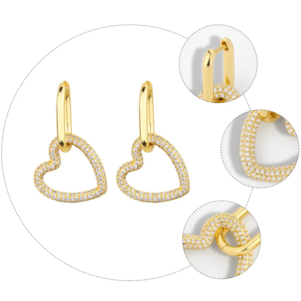 

1 Pair Lady Trendy Earrings Female Copper Ear Pendant Party Earring (Golden)