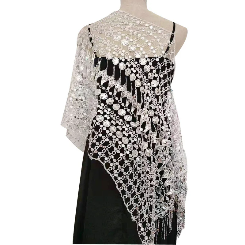 Элегантные шали с бахромой и пайетками женское элегантное вечернее платье