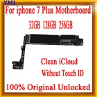 Материнская плата для iphone 7 plus 7 P, 32 ГБ, 128 ГБ, 256 ГБ, 100% оригинал, разблокированная со всеми чипами, логическая плата сбез Touch ID, поддержка 4G