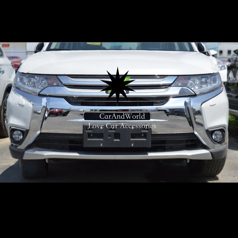 Защитная решетка на голову для Mitsubishi Outlander 2016 2017-2019 хромированные накладки