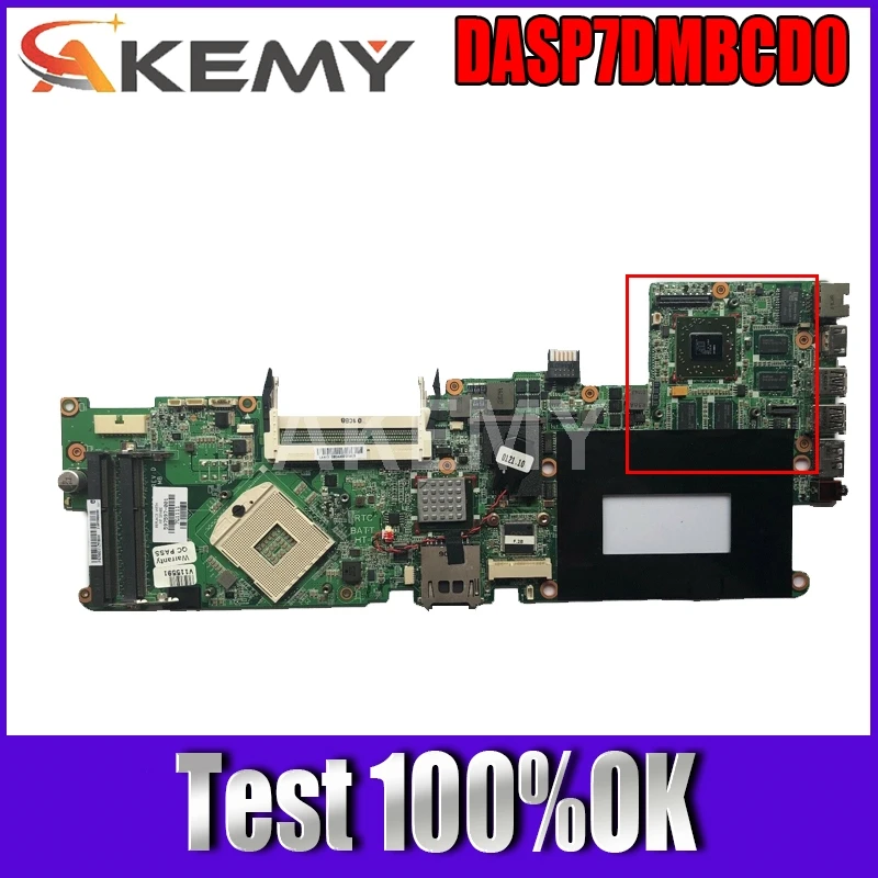 

Akemy For HP Envy 15 Laptop Motherboard DASP7DMBCD0 597597-001 MAIN BOARD PM55 HD5830 graphics DDR3 Free CPU