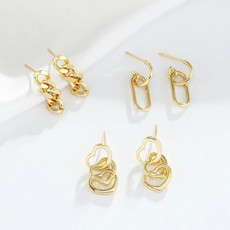 

Серьги-цепочки золотого цвета, металлические серьги-гвоздики в стиле панк, высококачественные геометрические Висячие серьги для женщин, ви...