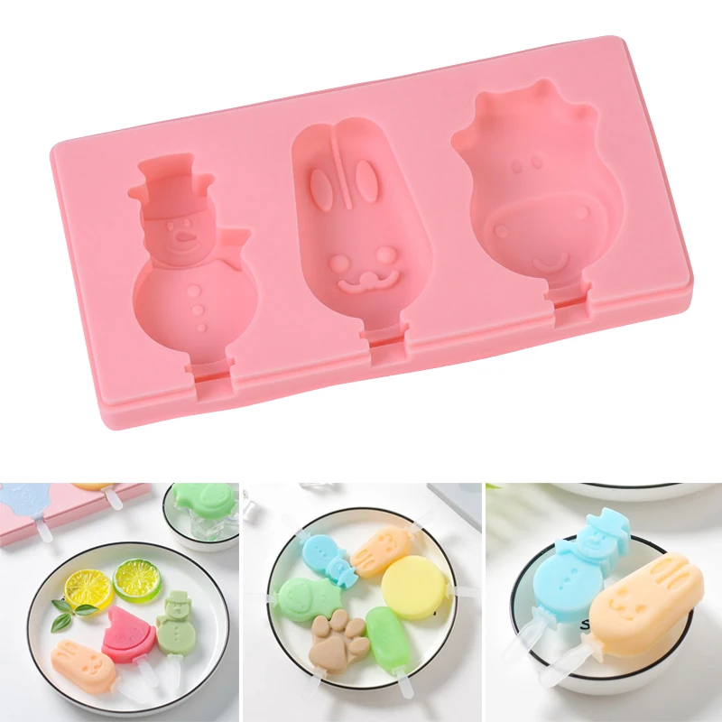 

DIY Ices Cream Maker Cute Mold With Lid and Stick Silicone Homemade Popsicles Mold Handmade @LS