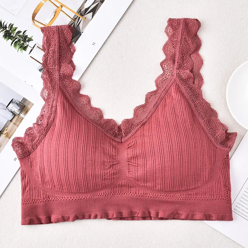 

Lace Sexy Lingerie Wireless Bra for Women Padded Push Up Underwear Bralette Female Brassiere Summer Soft Backless Fashion Bras