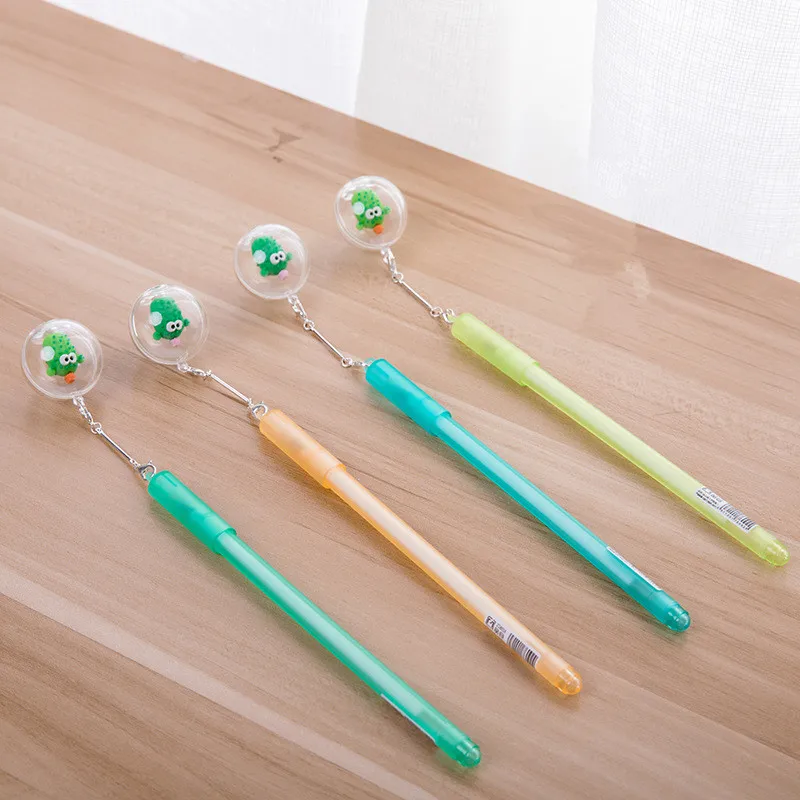 24PCS Creative Gift Crystal Ball Pendant Black Gel Pens Stationery Kawaii School Supplies |