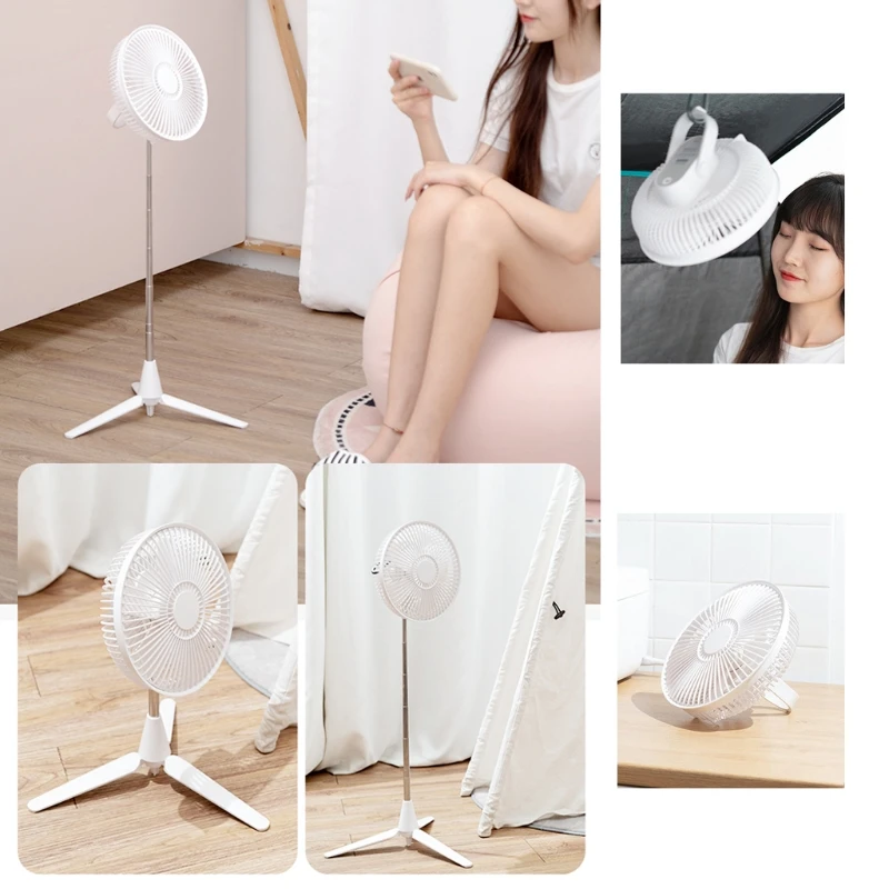 

USB Rechargeable 8000mAh 4 Speed Camping Fan Remote Control Timing Hanging Fan Telescopic Desk Fan for Outdoor Home Bed