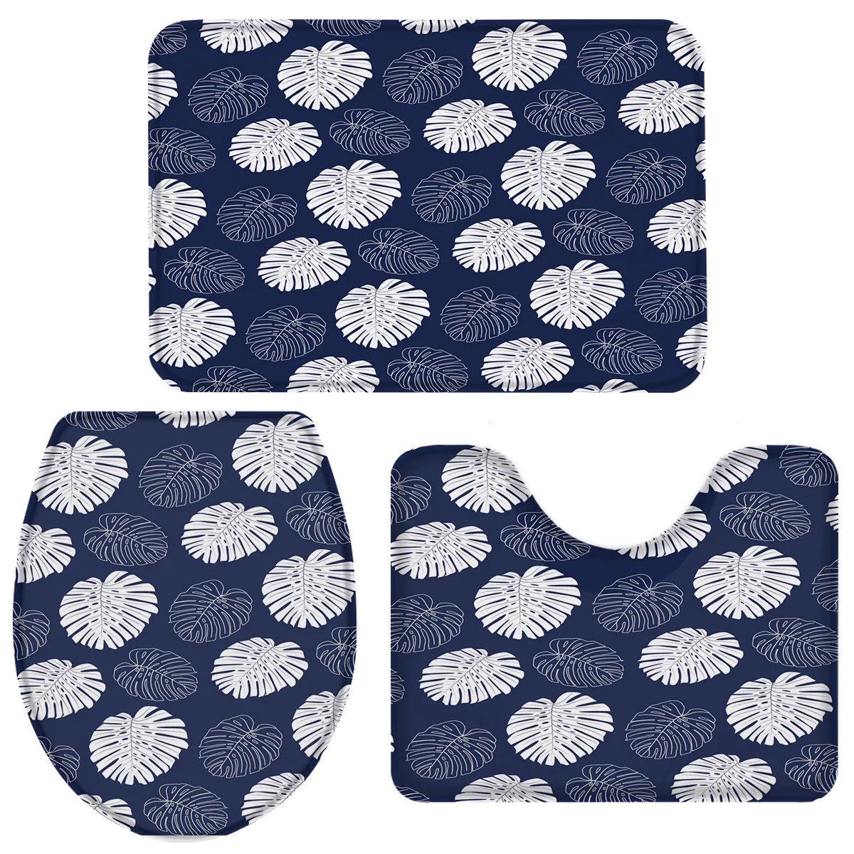 Набор из 3 предметов для ванной комнаты Прочный Бамбуковый набор с тропическим