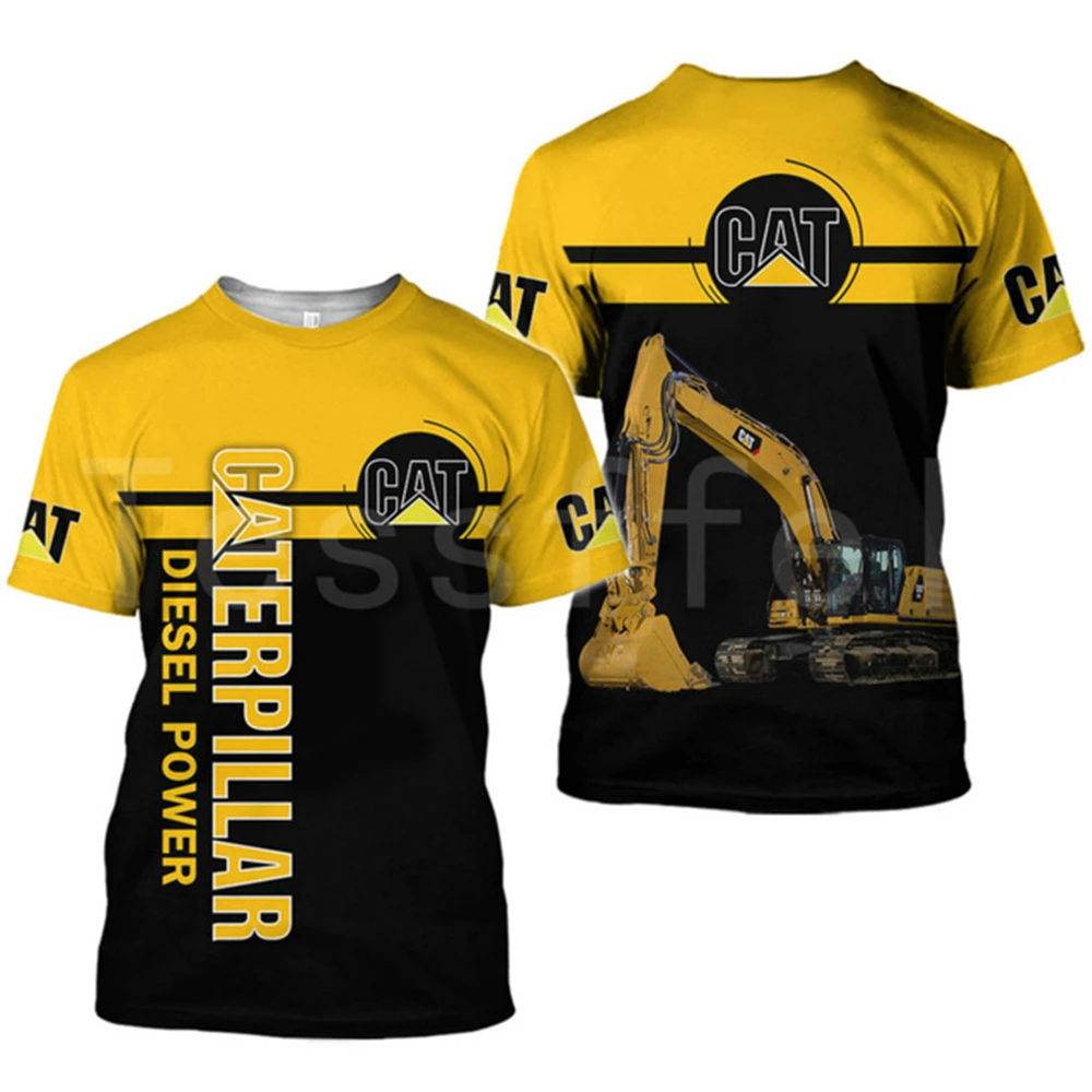 

2021 Men's Women's Excavator Equipment Working Machine Funny Fashion Harajuku 3D Printing Summer T-shirt Streetwear Short Sleeve