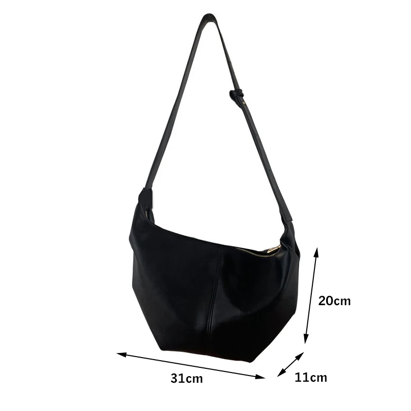 

Woman 2021 New Quality Large-capacity Dumpling Bags Female Soft Pu Messenger Handbags Soild Color Leisure Versatile Travel Bags