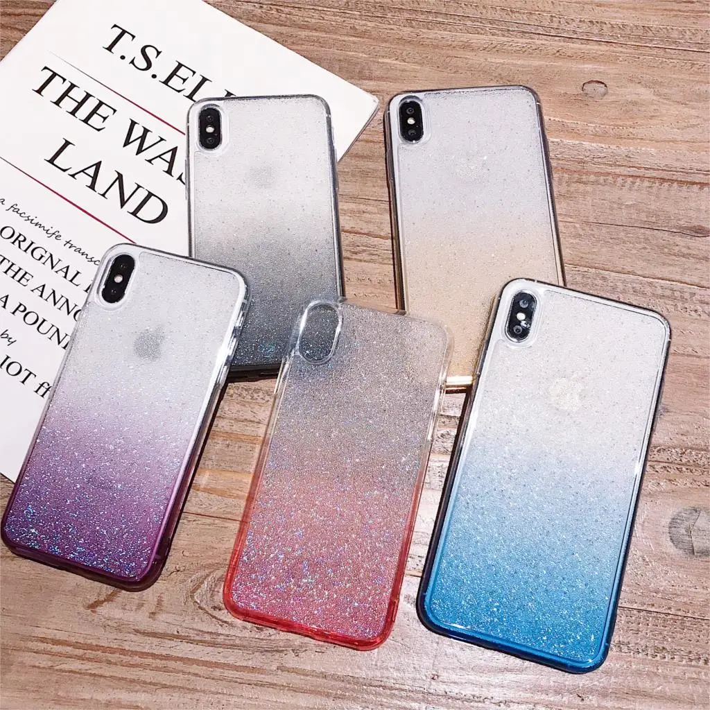 Блестящий чехол Millet beads для Huawei P30 Pro Mate 20 NOVA 5 honor 9X прозрачный градиентный телефона