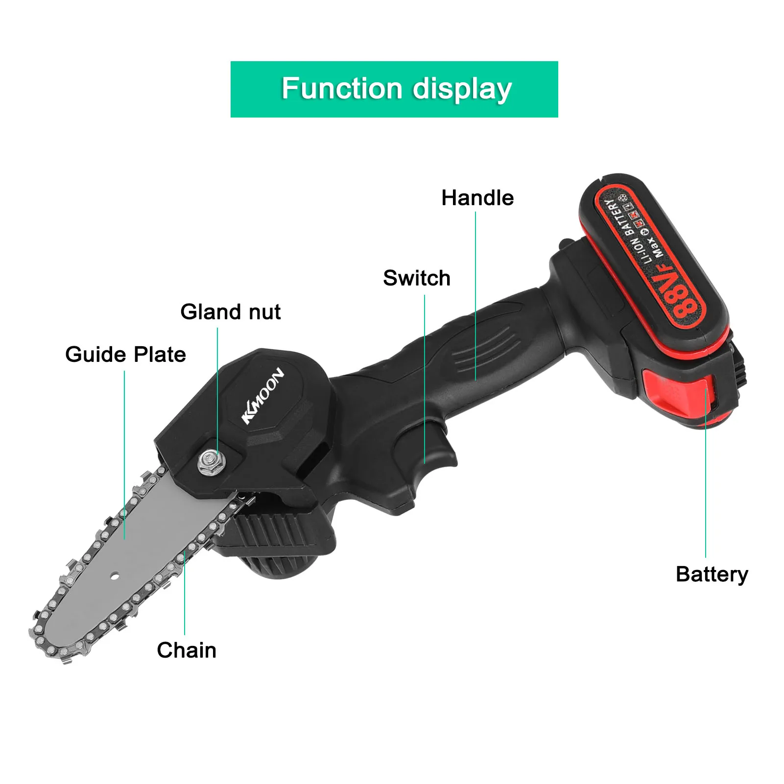 

21V 30mm Cordless Brushless Motor 88VF Electric Pruning Shear 4inch Brush Motor Cahinsaw Set Woodworking Tool for Garden Orchard