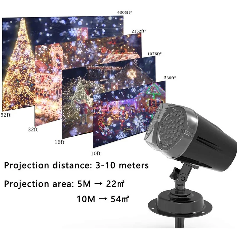 

Christmas Projector Lights, Comkes Dynamic Snowflake Projector Lights, Waterproof, For Christmas, Wedding Decorations