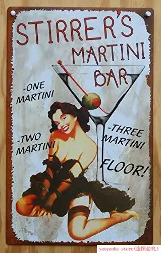 Мешалки мартини бар жестяная вывеска Pin Up Девушка домашний стакан для питья