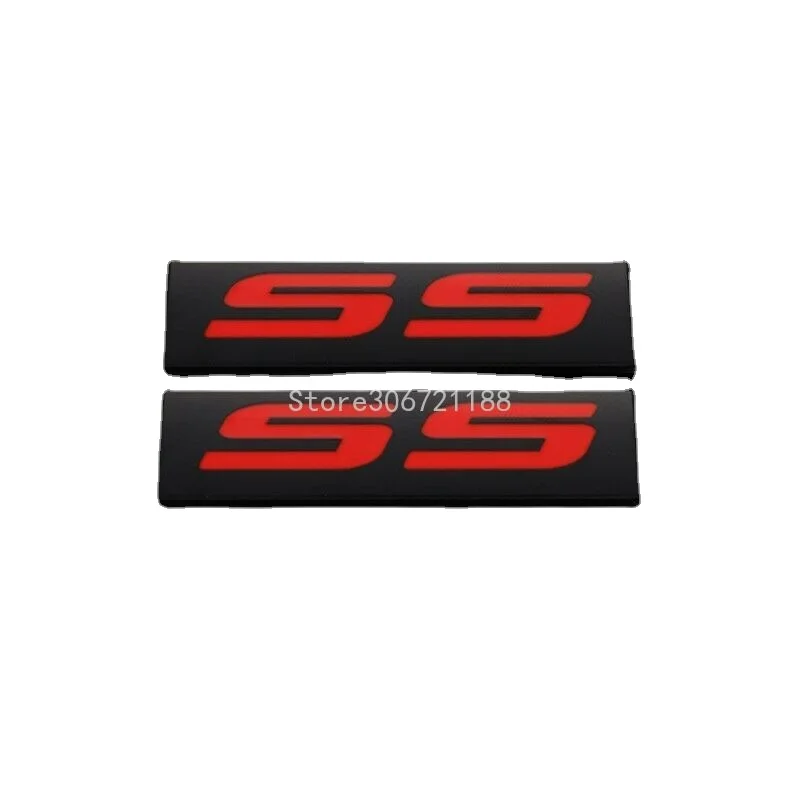 Металлическая Автомобильная наклейка SS с эмблемой таблички черным и красным