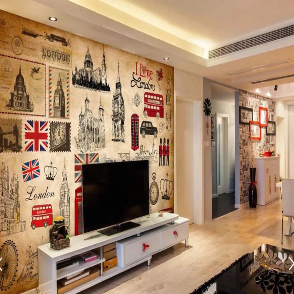 Панно панно 3d Европейский Винтаж Ретро фотообои на Лондонскую тематику фото обои