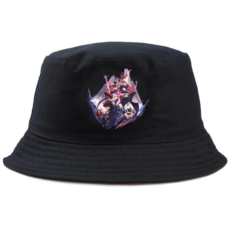 Панама Persona 5 Повседневная двусторонняя модная шапка в стиле Харадзюку унисекс