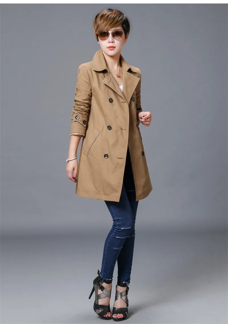 Женская ветровка из хлопка модель 100% стандартного темно-синего цвета весна-осень