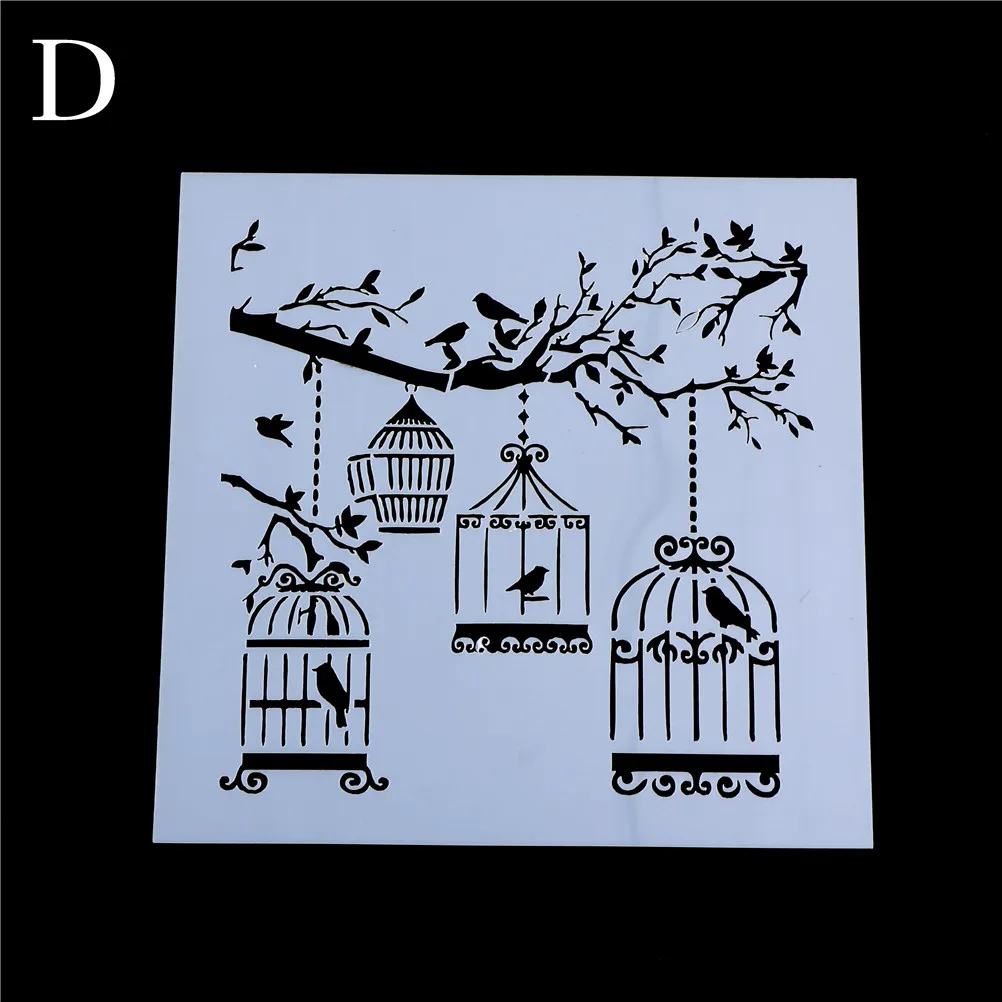 

new DIY Craft Layering cage tree brids Stencils For Wall Painting Scrapbooking Album Decorative Paper Cards