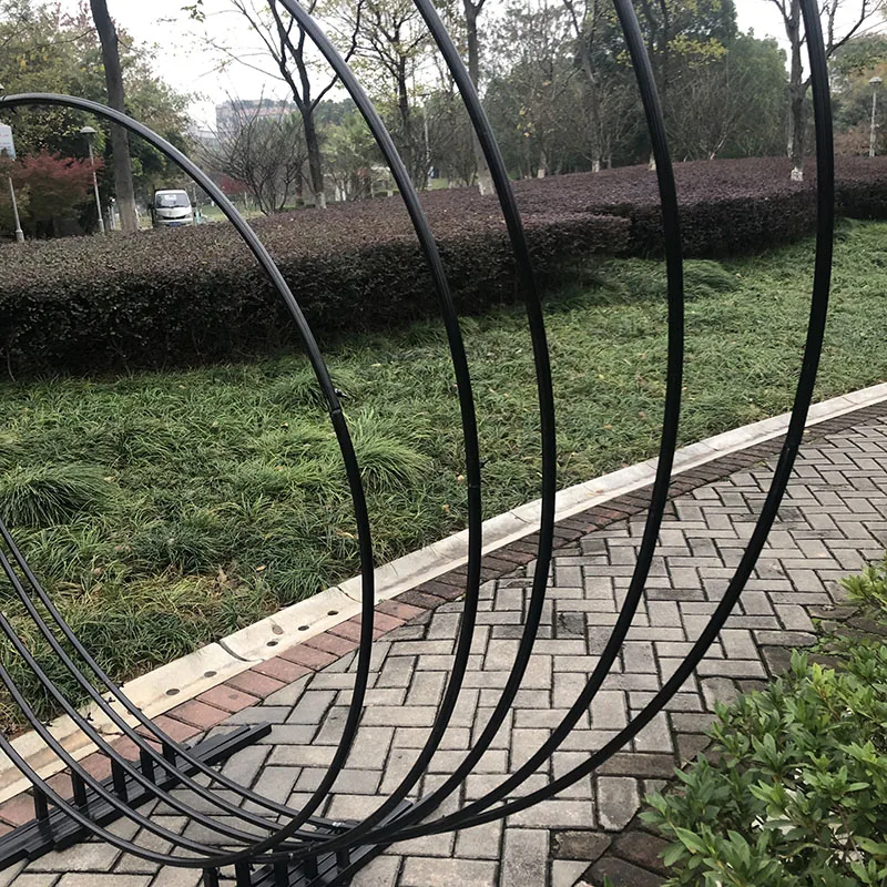 Черные металлические круглые шар в форме арки железные кольца с цветами