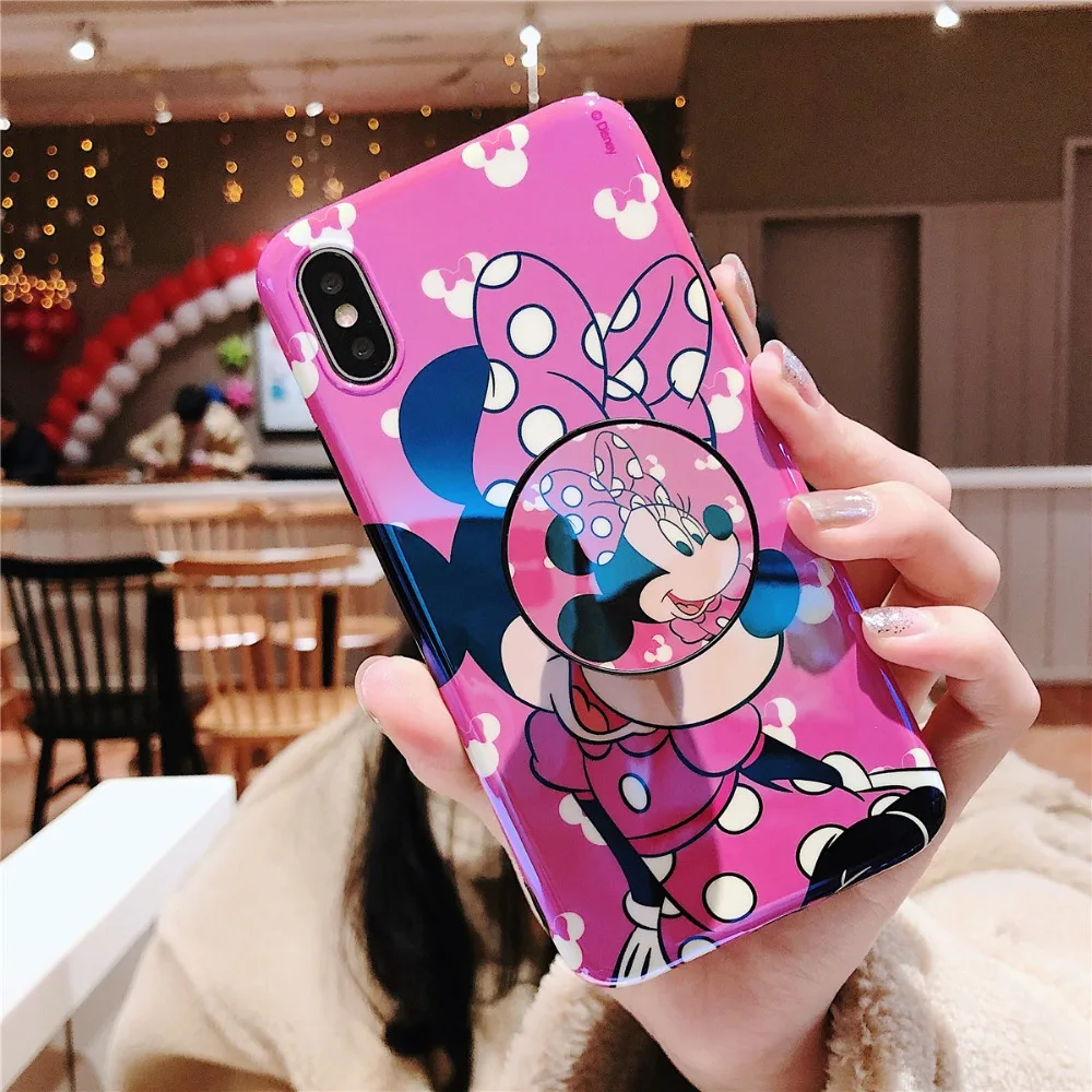 Для iPhone 11 Pro MAX забавные мультяшные милые очаровательные девчачьи мышь утка кронштейн Blue Ray IMD чехол для iPhone XR XS MAX X 6 6S 7 8 Plus