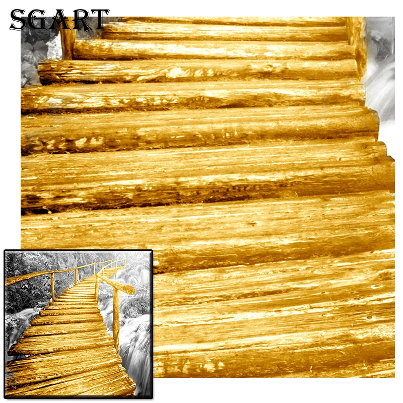 

Nordic Yellow Wooden Bridge Black White Scene Poster And Prints Home Decorative Landscape Wall Art Picture For Living Room Decor