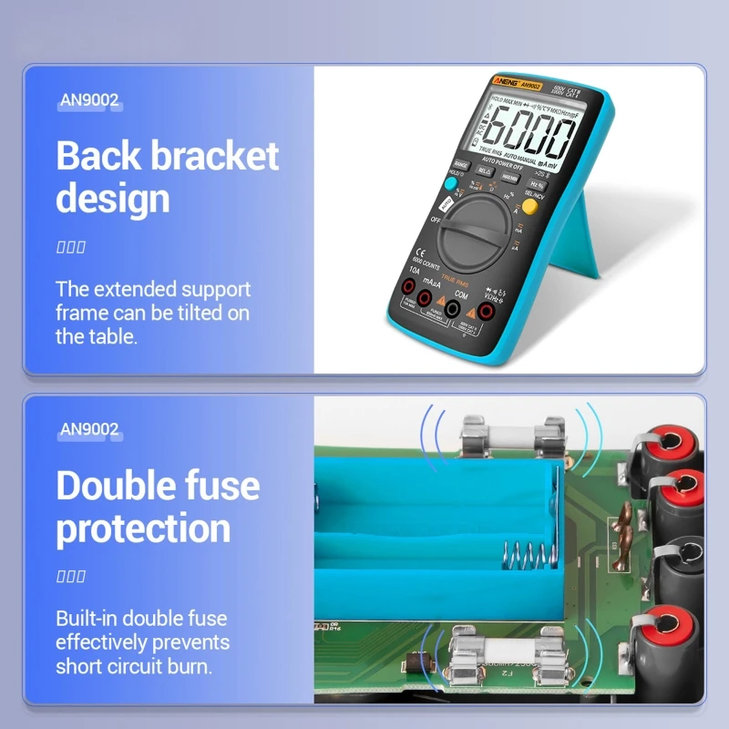 

AN9002 Digital True RMS 6000 Counts Bluetooth Multimetro AC/DC Current Voltage Tester Professional Auto-Range Multimeter