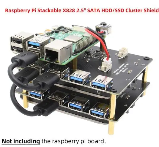 Raspberry Pi SATA адаптер стекируемые X828 USB3.0 2 5 &quotжесткого диска HDD/SSD кластера Плата