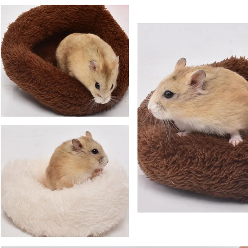 Warm Winter Hamster Nest Plush Sleeping Pad Chipmunk Dwarf Rat Chinchilla Small Animals Accessories | Дом и сад