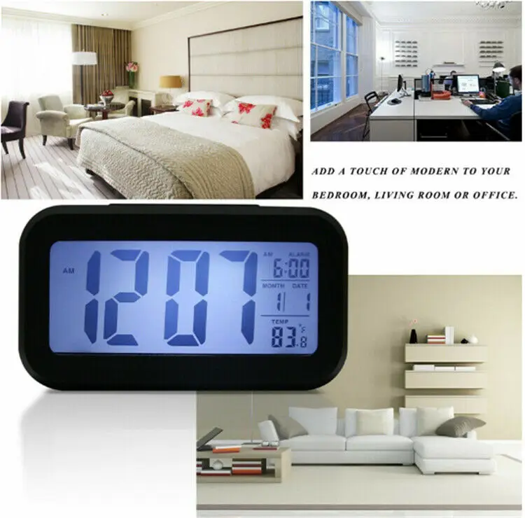 Alarm Clocks Digital Snooze LED Clock Backlight Time Calendar Thermometer Temperature | Дом и сад