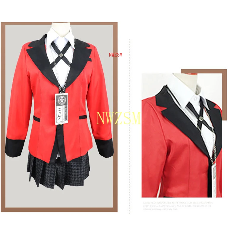 

Anime Kakegurui Cosplay Figure Yomotsuki Runa Cosplay Costume JK School Girls Uniform Hoodie Halloween Dress For Women