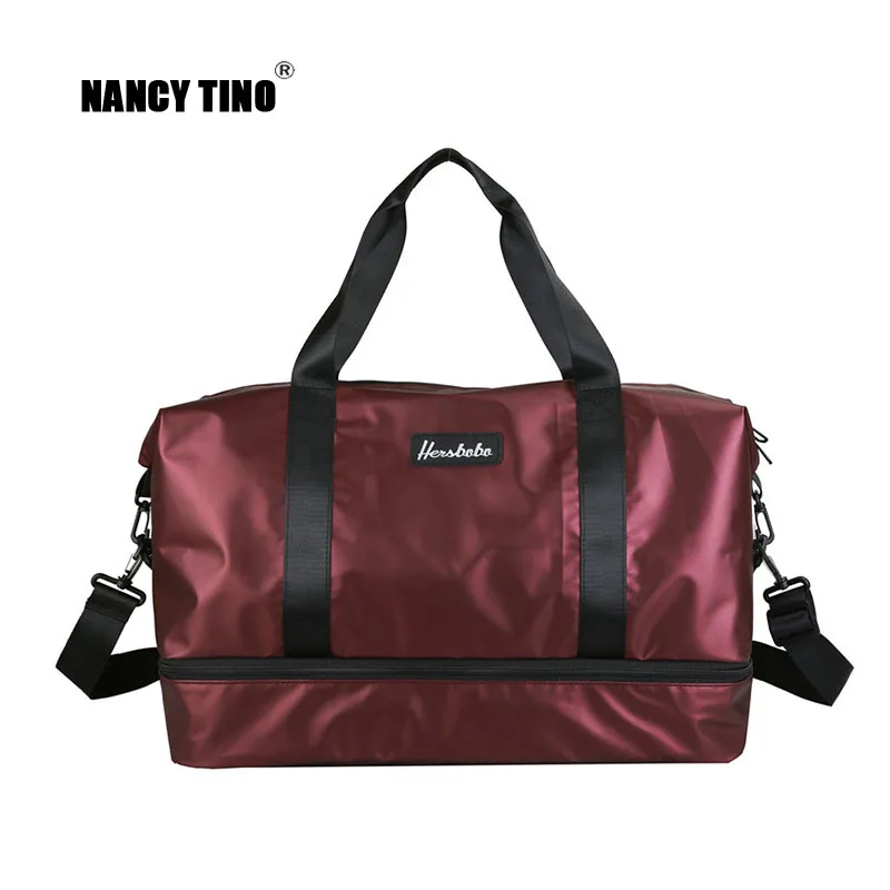 

NANCY TINO Sports Gym Bag for Women Traveling Duffle Dry Wet Combo Tote Blosa Sport Fitness Bag with Shoe Compartment Waterproof