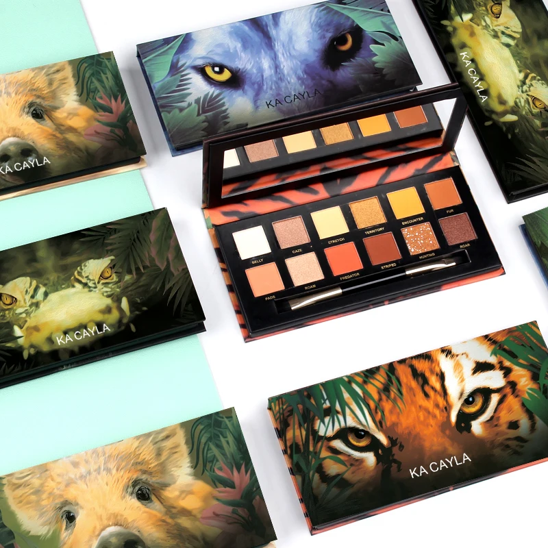 12 цветов тигровые тени для век Палитра натуральные матовые макияж блеск палитра