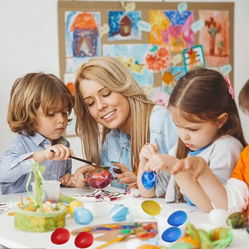 

12pcs Egg DIY Painting Colorful Simulation Egg Handmade Creative Crafts Gadget